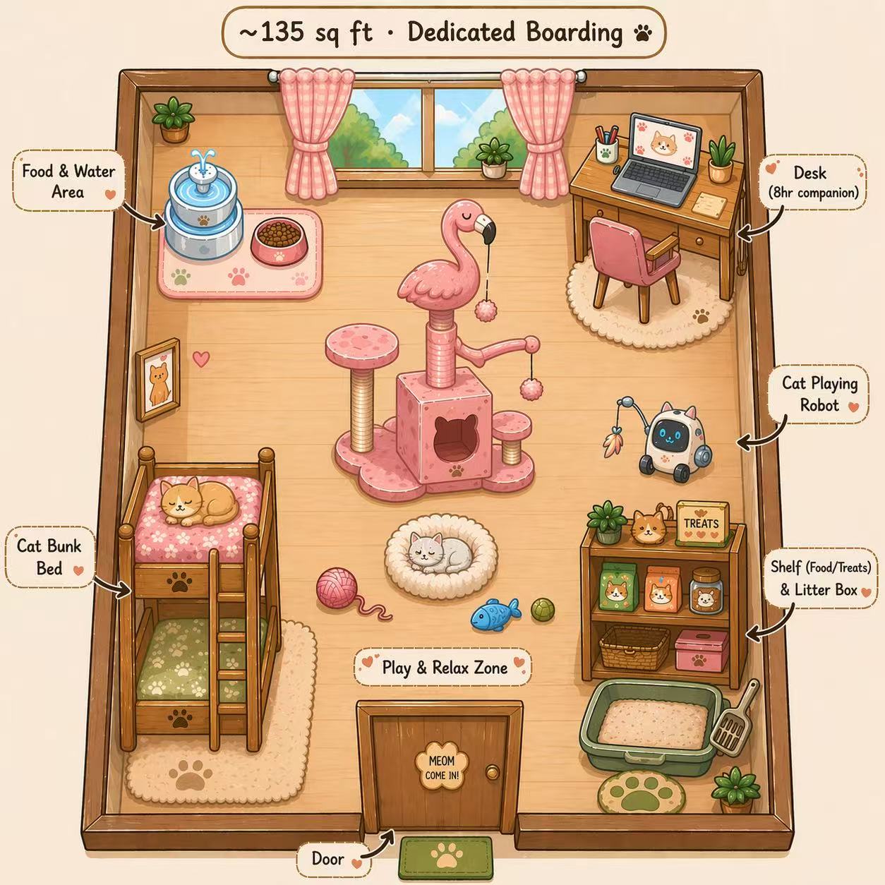 Boarding room layout